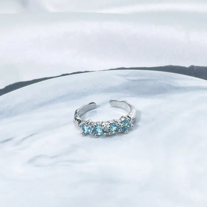Ocean Dream Blue Sapphire Adjustable Ring