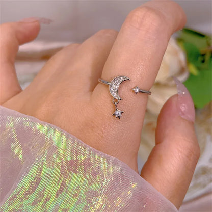 Elegant Heart, Bow & Flower Rings – Adjustable Open Zircon Jewelry