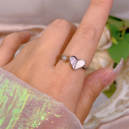Elegant Heart, Bow & Flower Rings – Adjustable Open Zircon Jewelry