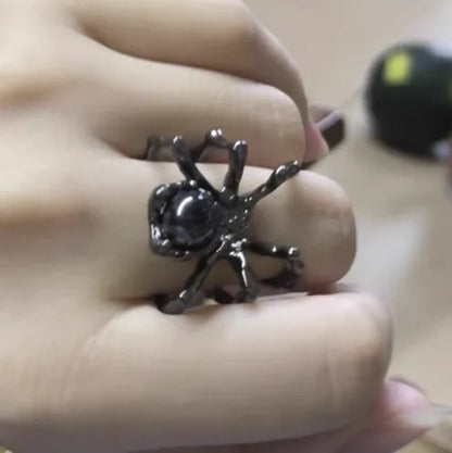 Gothic Retro Spider Moonstone Ring