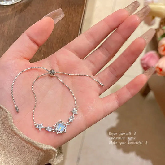 Iridescent Star Opal Bracelet – Adjustable Crystal Charm Jewelry