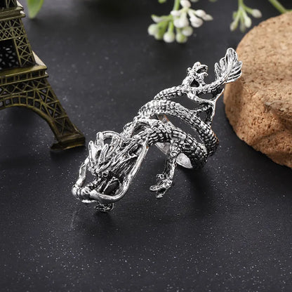 Silver Serpent Dragon Ring (Code-ZX#724)