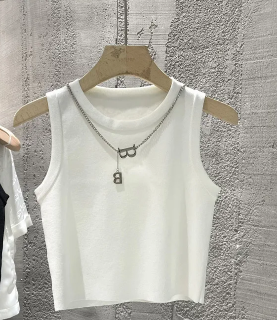 Women’s Casual Streetwear Tank Top – Stripe Contrast Binding Sleeveless Shirt(Code: ZX#362)