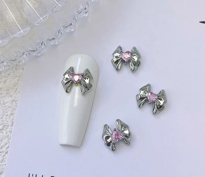 Delicate Pink Crystal Nail Charms (Code-ZX#409)