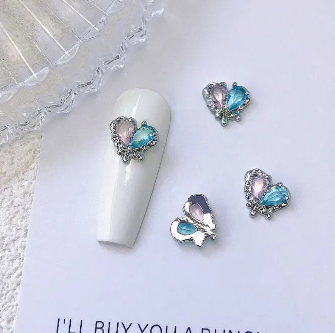 Delicate Pink Crystal Nail Charms (Code-ZX#409)
