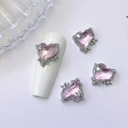 Delicate Pink Crystal Nail Charms (Code-ZX#409)