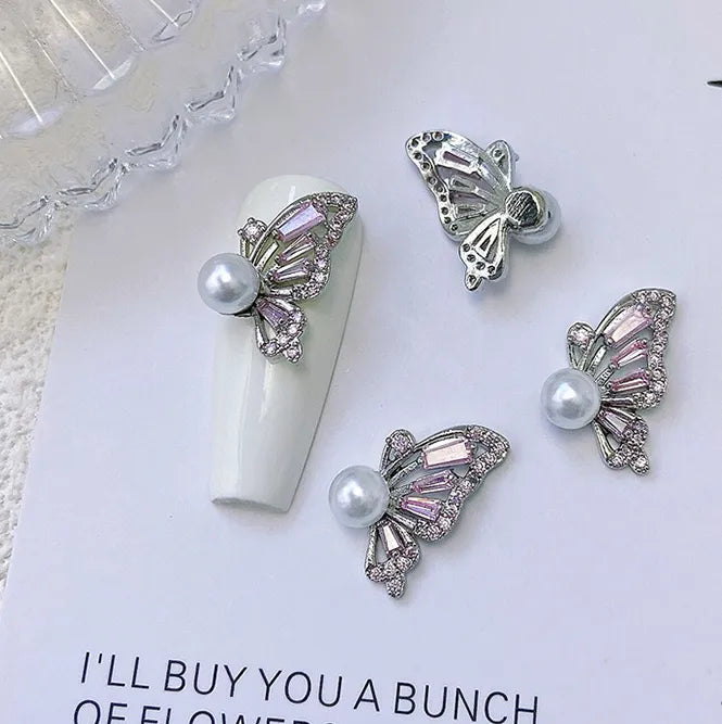 Delicate Pink Crystal Nail Charms (Code-ZX#409)