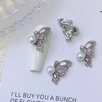 Delicate Pink Crystal Nail Charms (Code-ZX#409)