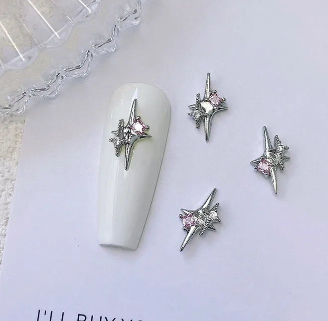 Delicate Pink Crystal Nail Charms (Code-ZX#409)