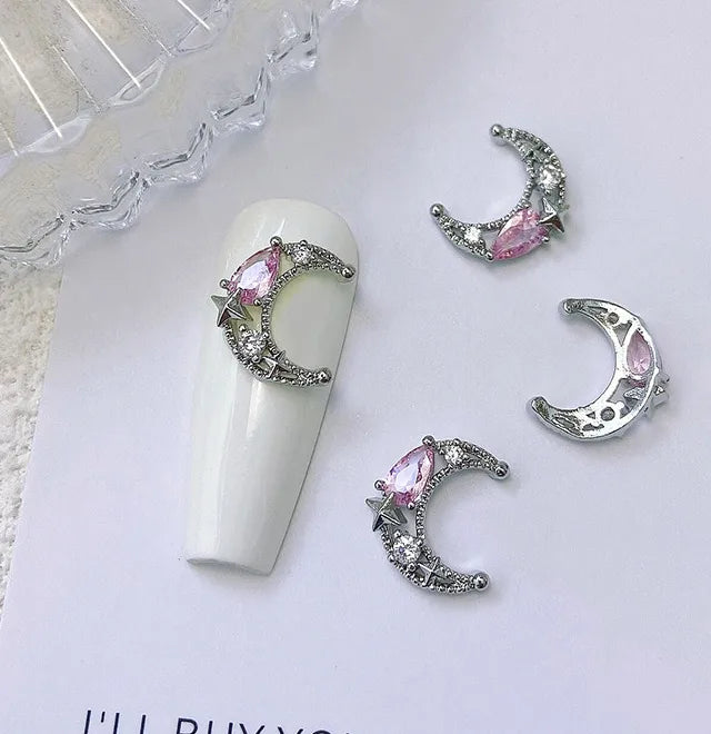 Delicate Pink Crystal Nail Charms (Code-ZX#409)