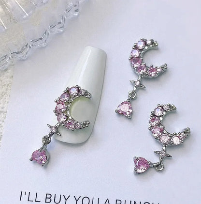 Delicate Pink Crystal Nail Charms (Code-ZX#409)