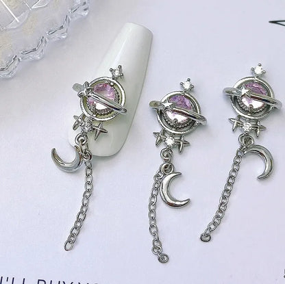 Delicate Pink Crystal Nail Charms (Code-ZX#409)