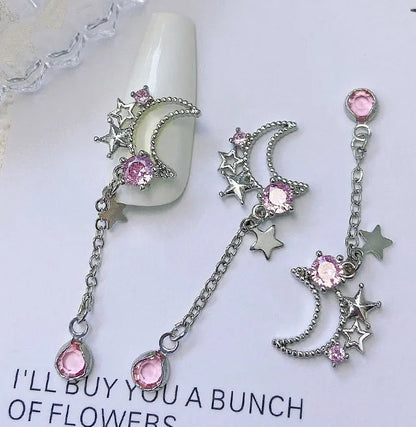 Delicate Pink Crystal Nail Charms (Code-ZX#409)