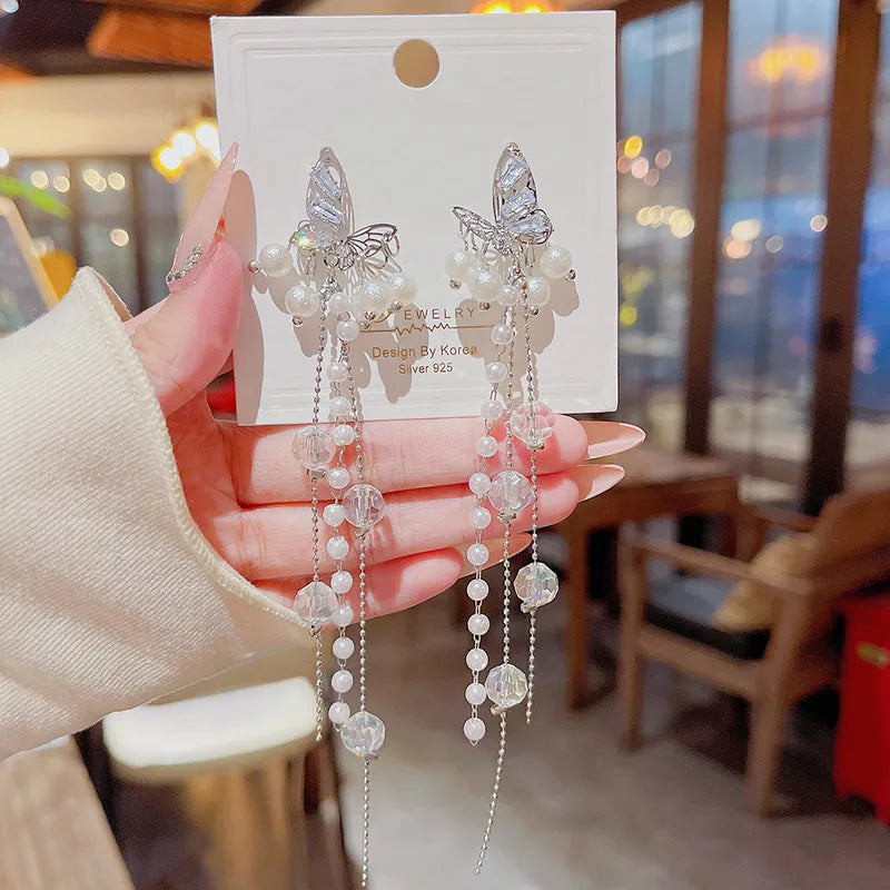 Celestial Pearl Cascade Earrings (Code-ZX#628)