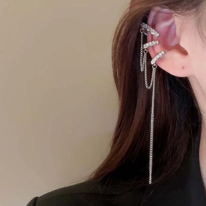 Eclipse Chain Climber Earrings (Code-ZX#639)