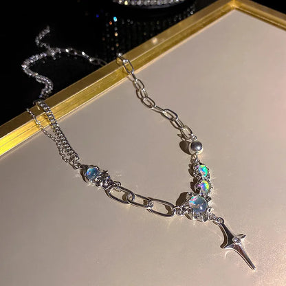 Celestial Cross Opal Necklace (Code-ZX#574)