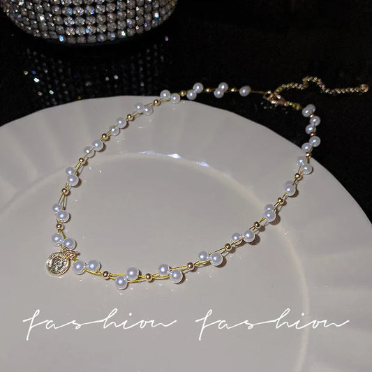 Golden Grace Pearl Chain (Code-ZX#568)