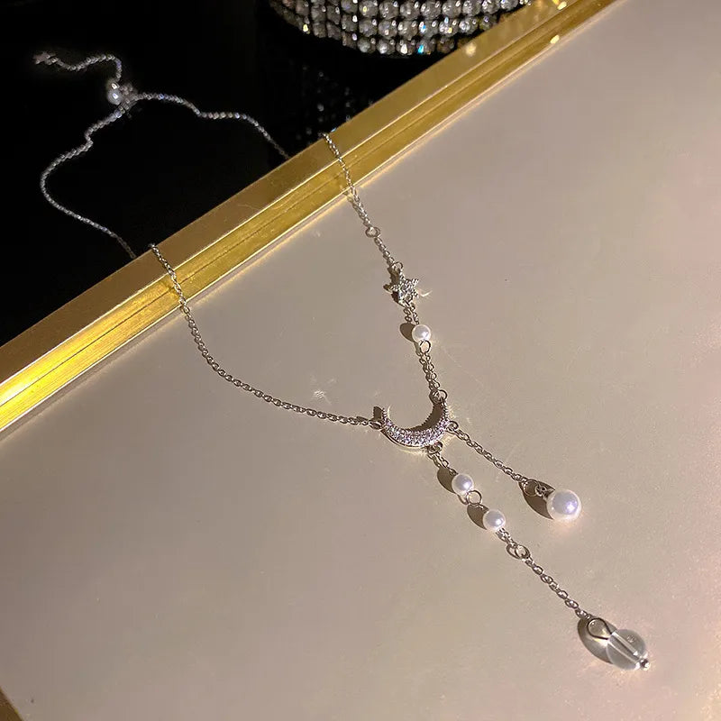 Celestial Moonlight Drop Necklace (Code-ZX#577)