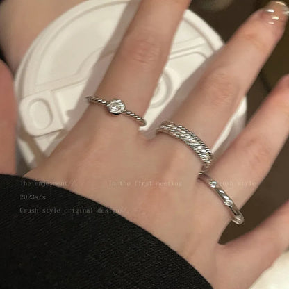 Silver Serenity Trio Ring Set (Code-ZX#778)