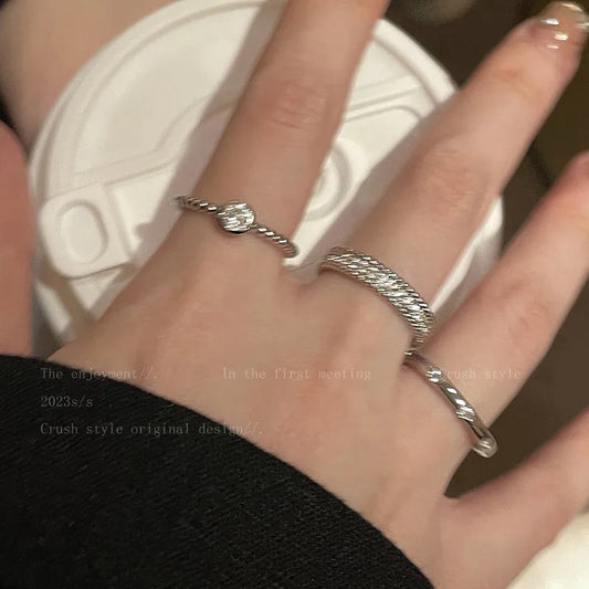 Silver Serenity Trio Ring Set (Code-ZX#778)