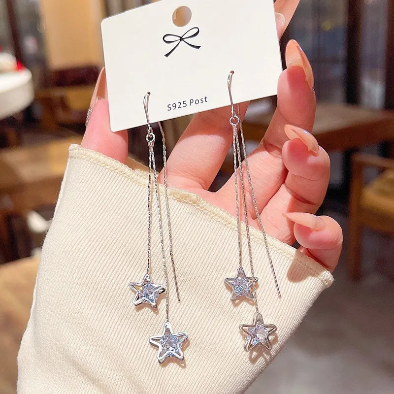 Stardust Chain Drop Earrings (Code-ZX#626)