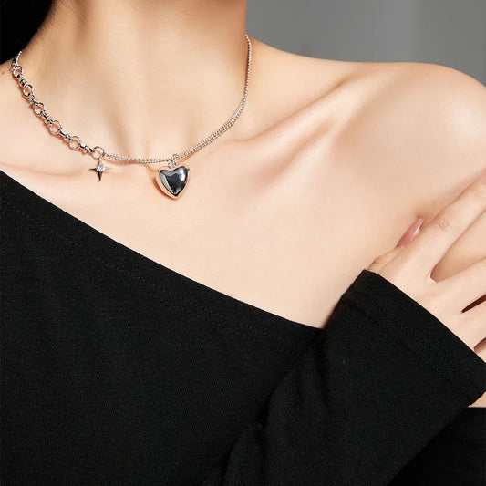 Star Charm Heart Necklace (Code-ZX#558)