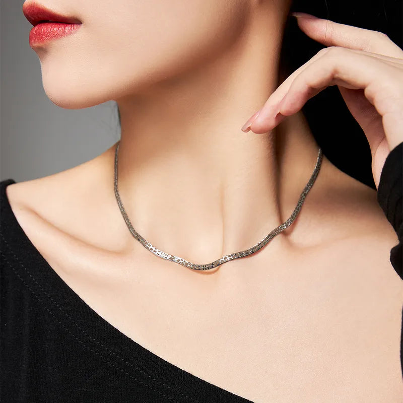 Wavy Silver Choker (Code-ZX#551)