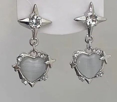 Celestial Star Heart Earrings (Code-ZX#644)