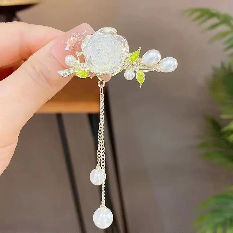 Elegant Floral Tassel Hair Clip (Code-ZX#468)