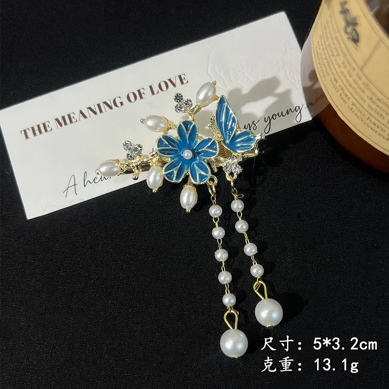 Butterfly Pearl Hair Clip (Code-ZX#470)