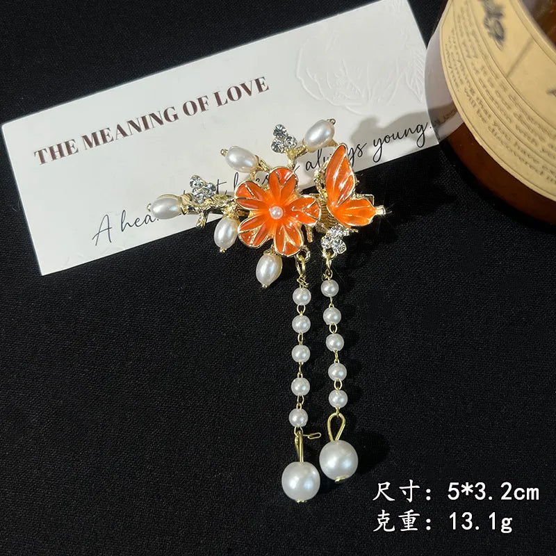 Butterfly Pearl Hair Clip (Code-ZX#470)