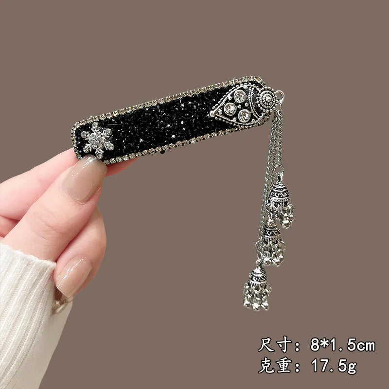 Pink Crystal Tassel Hair Clip (Code-ZX#473)