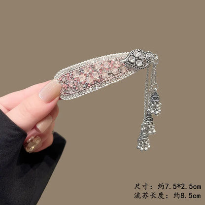Pink Crystal Tassel Hair Clip (Code-ZX#473)