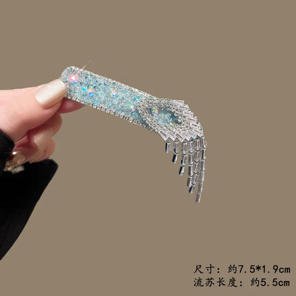 Blue Crystal Tassel Hair Clip (Code-ZX#477)