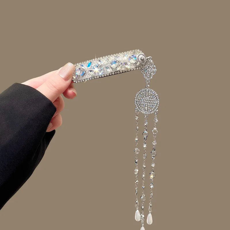 Blue Crystal Tassel Hair Clip (Code-ZX#477)
