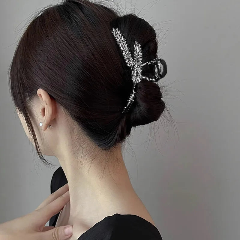 Silver Leaf Hair Clip (Code-ZX#455)