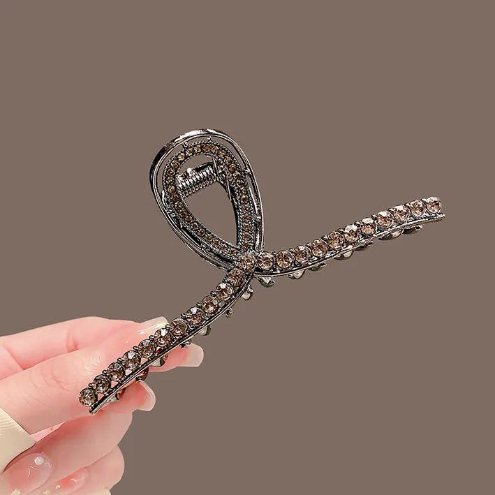 Bronze Crystal Bow Clip (Code-ZX#454)