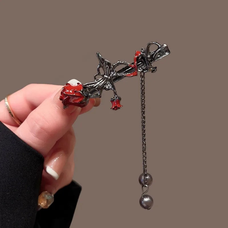 Elegant Floral Tassel Hair Clip (Code-ZX#468)