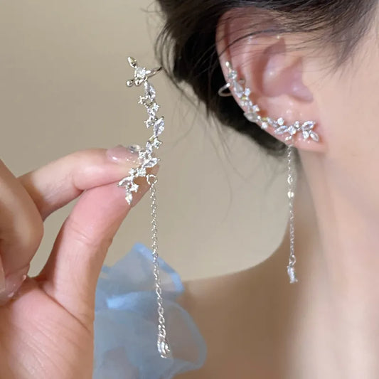 Crystal Vine Ear Cuff Earrings (Code-ZX#703)