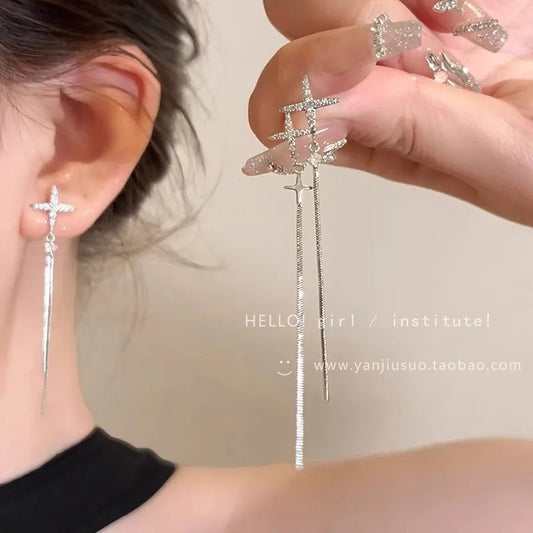 Celestial Cross Drop Earrings (Code-ZX#706)