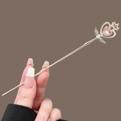 Pink Heart Magic Wand Hairpin (Code-ZX#479)