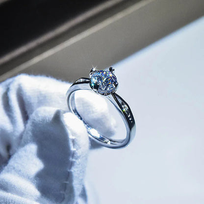 Brilliant Zircon Crystal Silver Adjustable Rings Collection