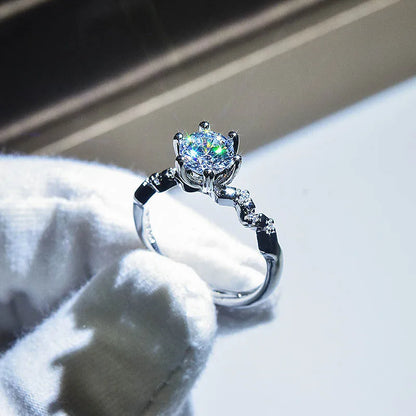 Brilliant Zircon Crystal Silver Adjustable Rings Collection