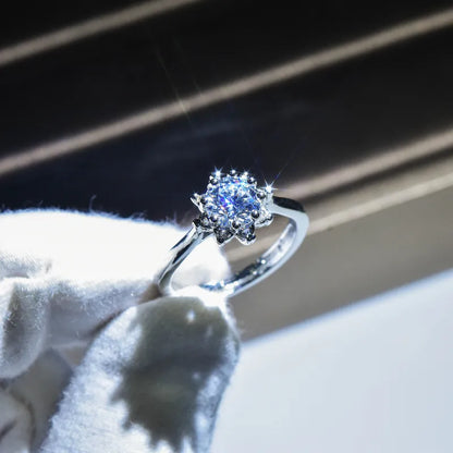 Brilliant Zircon Crystal Silver Adjustable Rings Collection