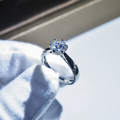 Brilliant Zircon Crystal Silver Adjustable Rings Collection