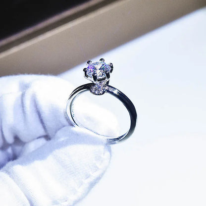 Brilliant Zircon Crystal Silver Adjustable Rings Collection