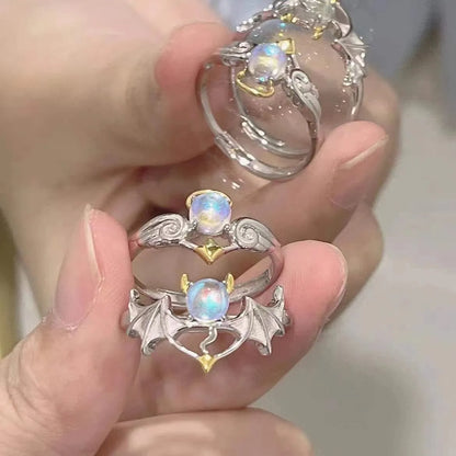 Angel & Devil  Rings – Adjustable Gothic Fantasy Design