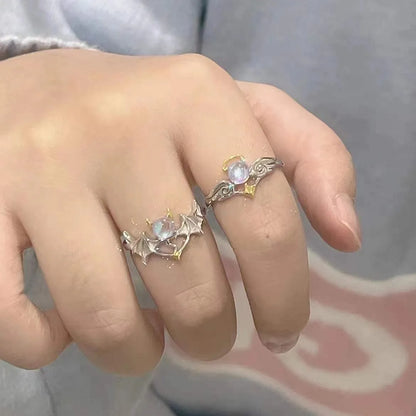 Angel & Devil  Rings – Adjustable Gothic Fantasy Design