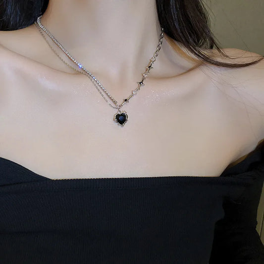 Diamond-Encrusted Love Star Necklace