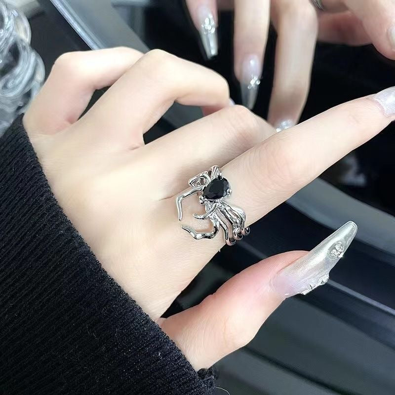 Gothic Spider Alloy Irregular Plating Halloween Women's Open Rings